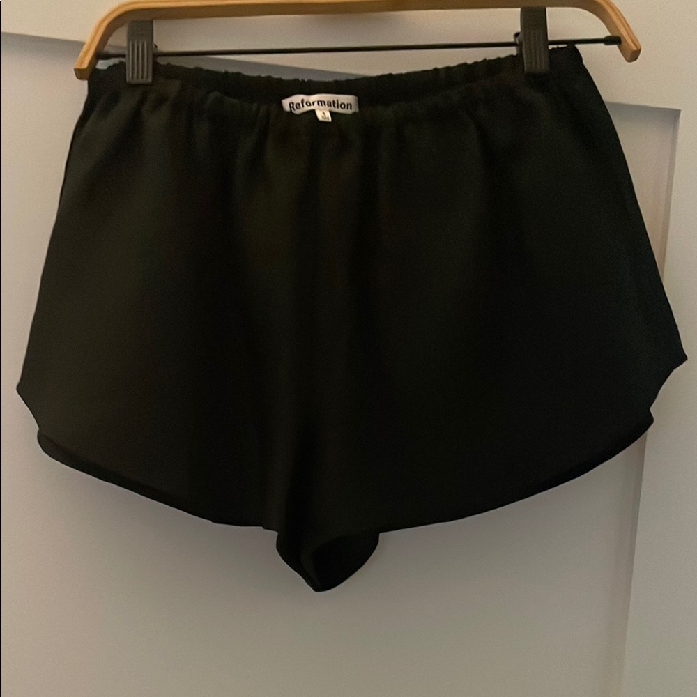 Reformation Black Linen Tiffie Shorts Suze Small